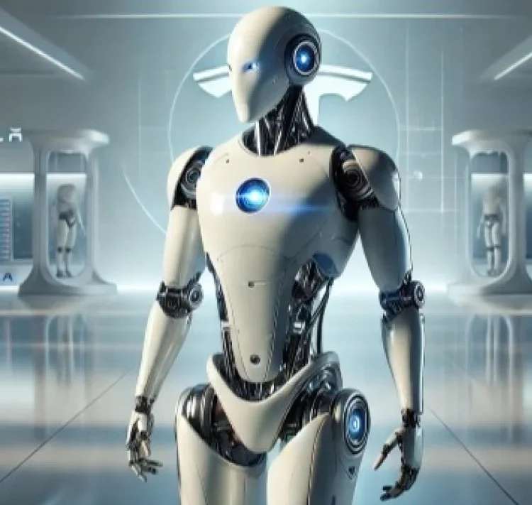 Robot Humanoid Membangun Mesin